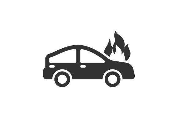 Car Fire Crash Icon Graphics
