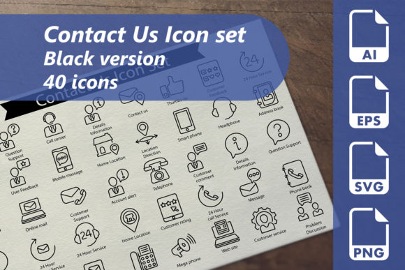 Contact Us Line Graphics