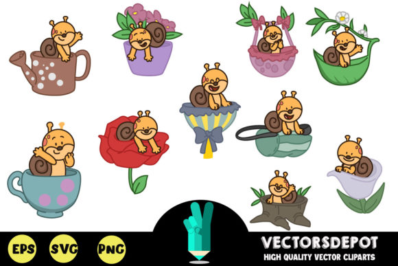 Cute Little Snail Graphics for Branding