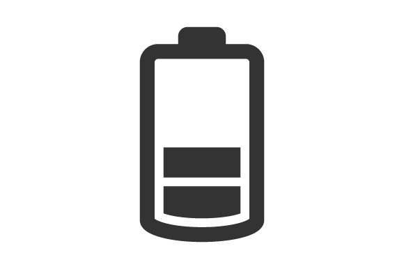 Half Battery Icon: A Graphic Asset for Modern Branding