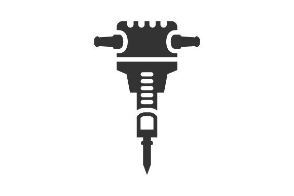 Jack Hammer Drill Icon: A Graphic Asset for Bold Branding
