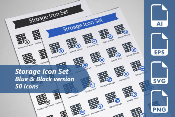 Storage Icon Set: A Graphic Design Asset for Modern Content