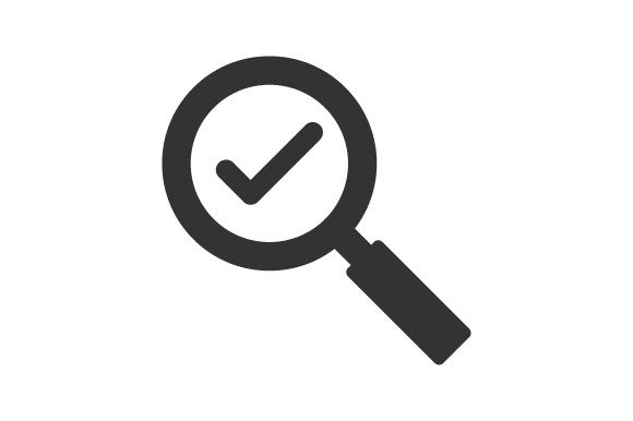 Validate Search Icon: A Modern Graphic Design Asset for Content Publishers